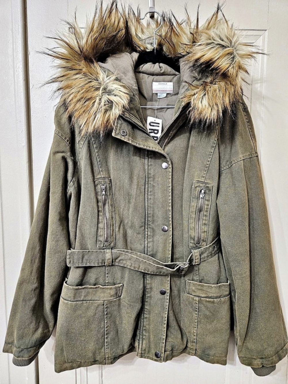Urban Outfitters Kimchi Blue Ida Fur Trim Hooded Parka